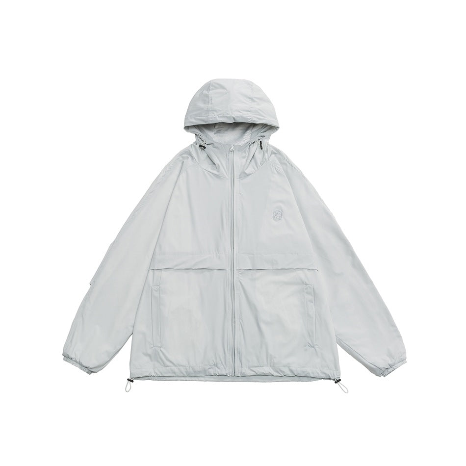 Unisex Jacket Waterproof Exercise Hooded Coat Men and Women Couple Loose Top Jacket