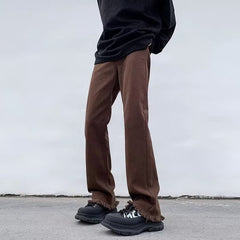 Men Jeans Autumn Skinny Jeans Straight Loose-Fitting Wide-Leg Trousers
