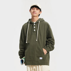 Unisex Jacket Vintage Camping Jacket Men's Loose Top Hooded Jacket