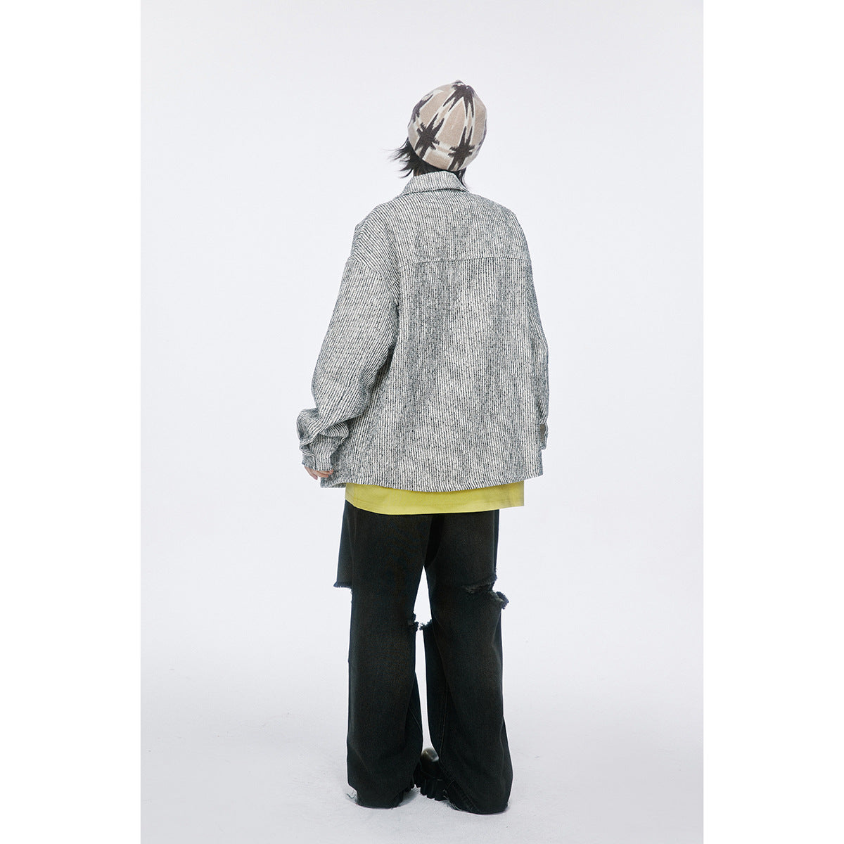 Unisex Jacket Spring and Autumn Vintage Overalls Jacket Loose Lapels Coat