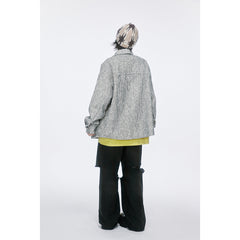 Unisex Jacket Spring and Autumn Vintage Overalls Jacket Loose Lapels Coat