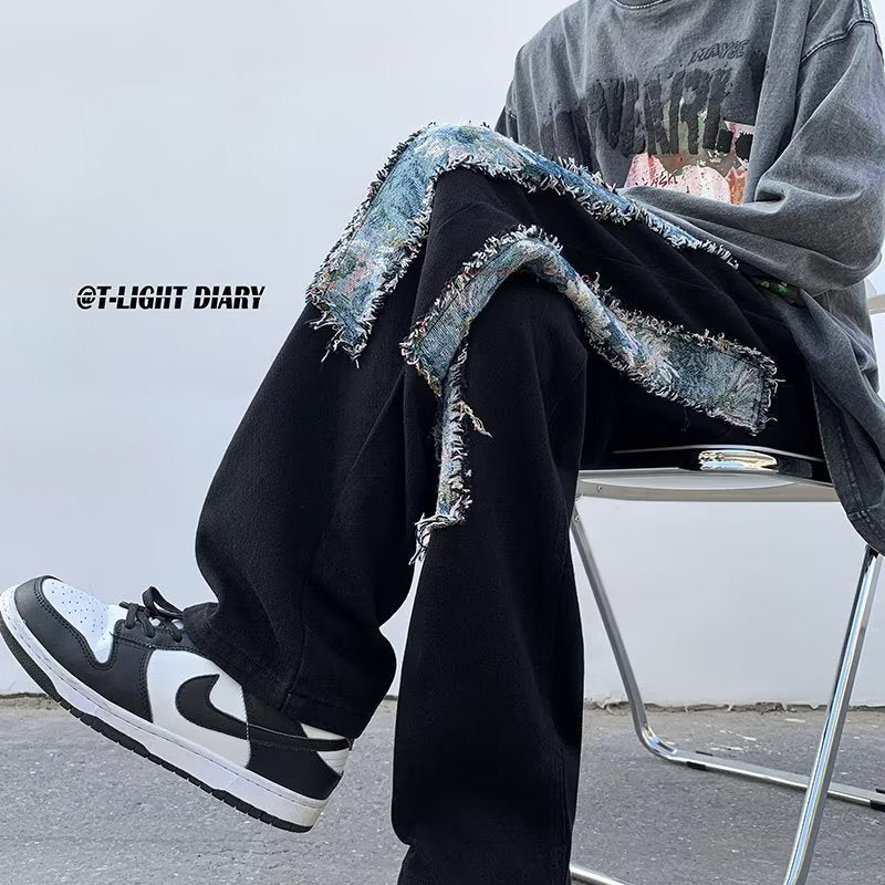 Men Jeans Oversize White Jeans plus Size Straight-Leg Trousers