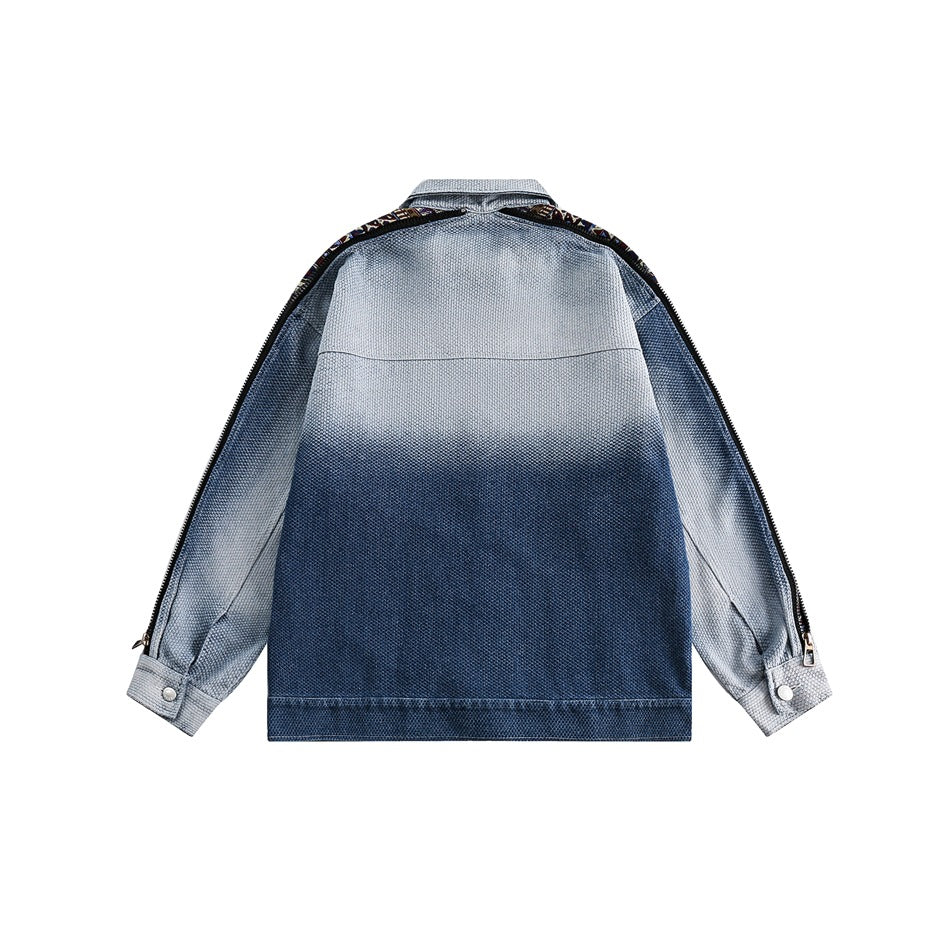 Unisex Jacket Retro Washed Jacket Men and Women Loose Lapels Autumn Coat