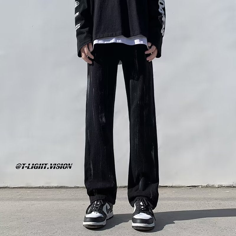 Men Jeans Spring Slim-Fitting Straight-Leg Pants Pants