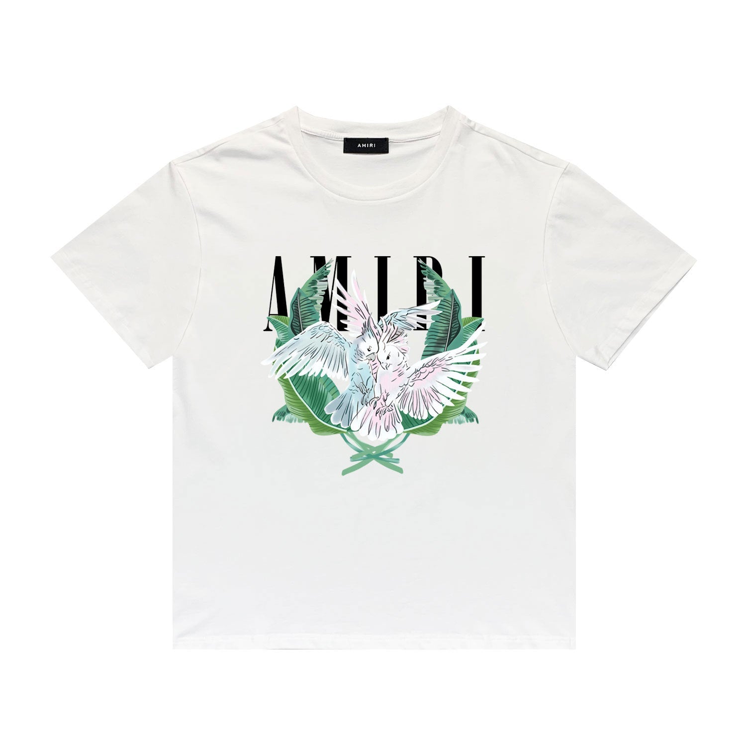 Amiri T Shirt Color Parrot Printing Casual Hip Hop Short Sleeve T-shirt