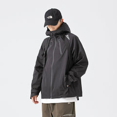 Unisex Jacket Mechanical Style Men's Assault Jacket Loose Oblique Zipper Hooded Jacket Windproof Jacket