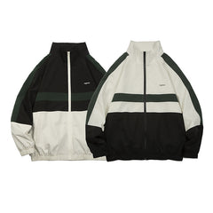 Unisex Jacket Vintage Sports Jacket Loose Half Zipper Pullover Coat