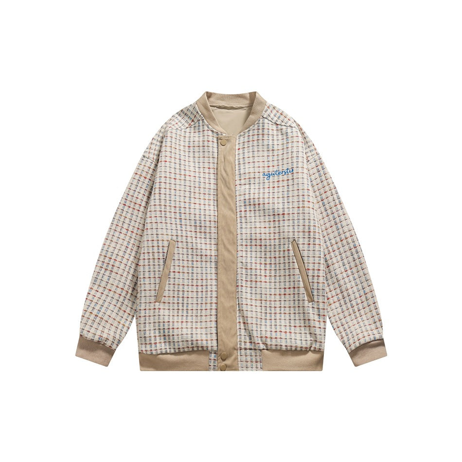 Unisex Jacket Reversible Jacket Plaid Coat