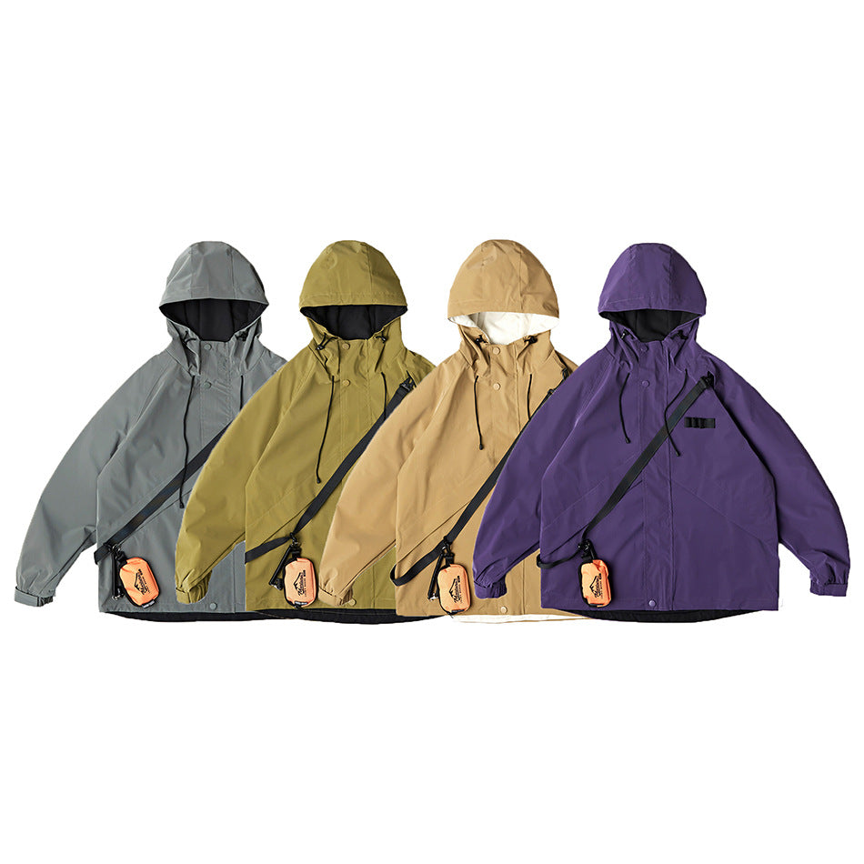 Unisex Jacket Vintage Hooded Hooded Jacket Men's Outdoor Jacket Coat