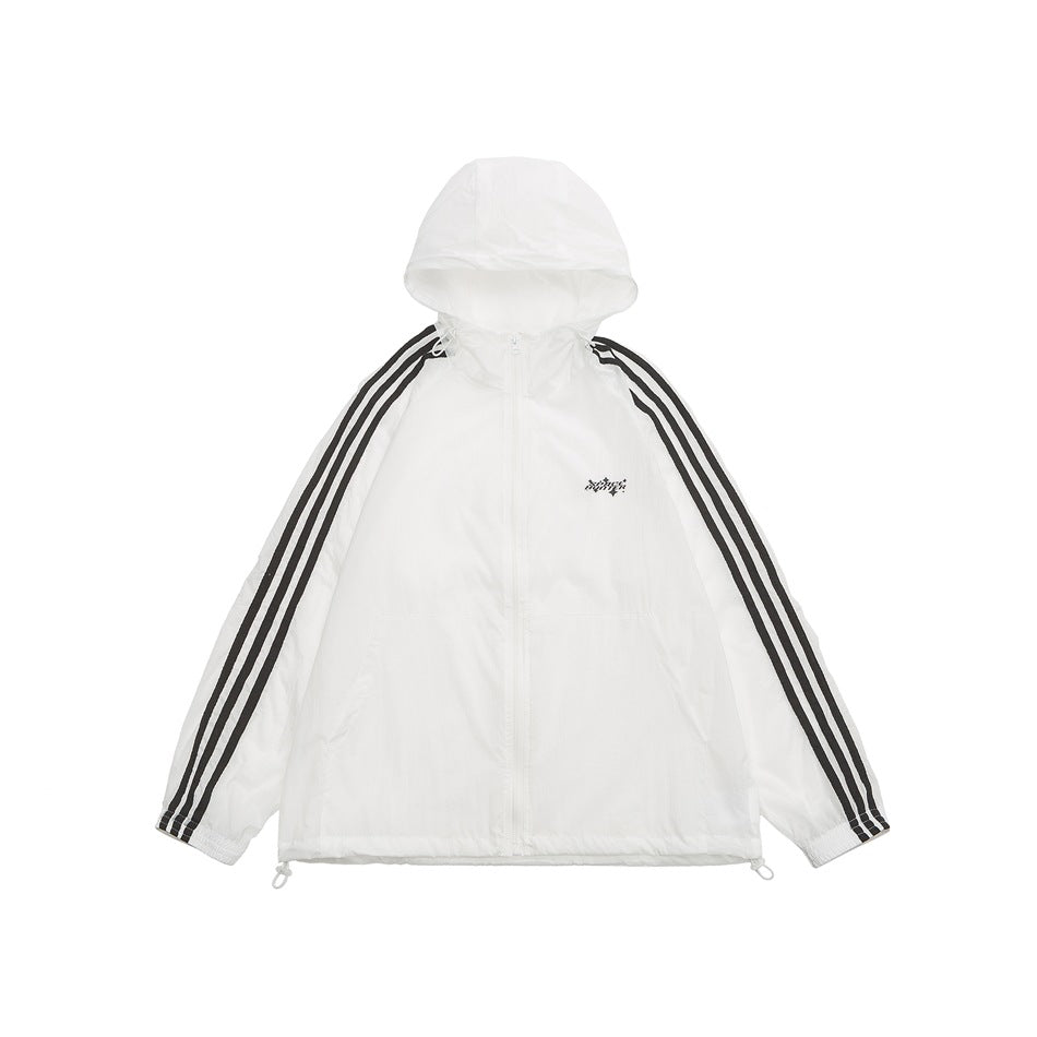 Unisex Jacket Vintage Sports Jacket Loose Hooded Sunscreen Coat