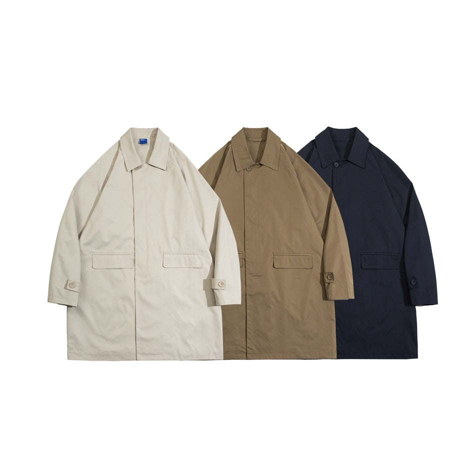 Unisex Jacket Retro Workwear Mid-Length Loose Fall Winter Coat