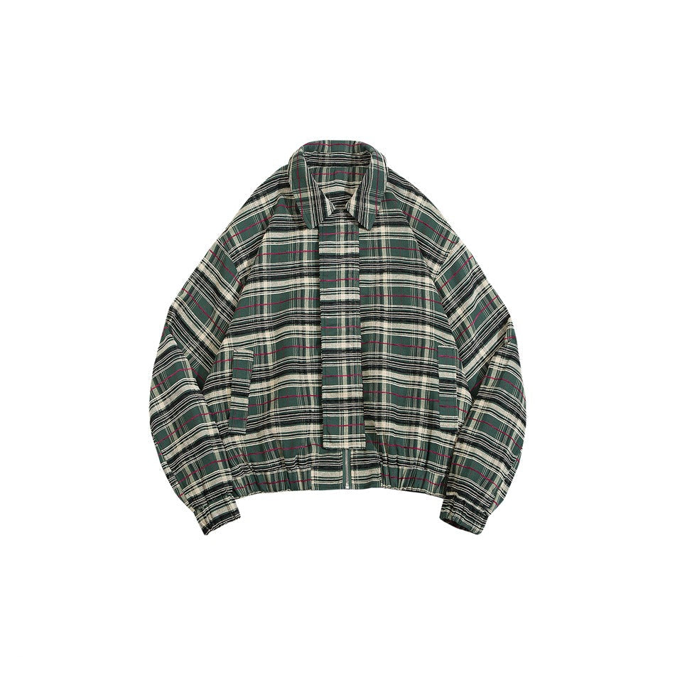 Unisex Jacket Vintage Plaid Lapel Jacket for Men and Women Loose Overalls
