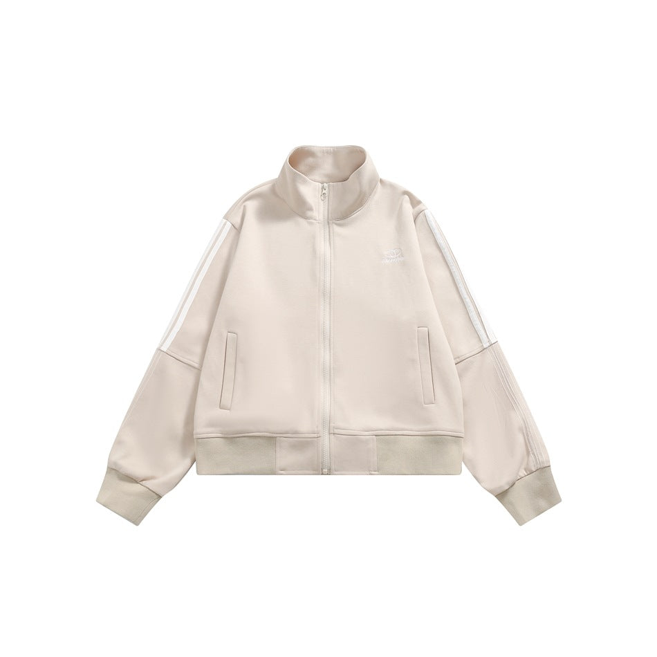Unisex Jacket Vintage Jacket Loose Short Stand Collar Sports Jacket