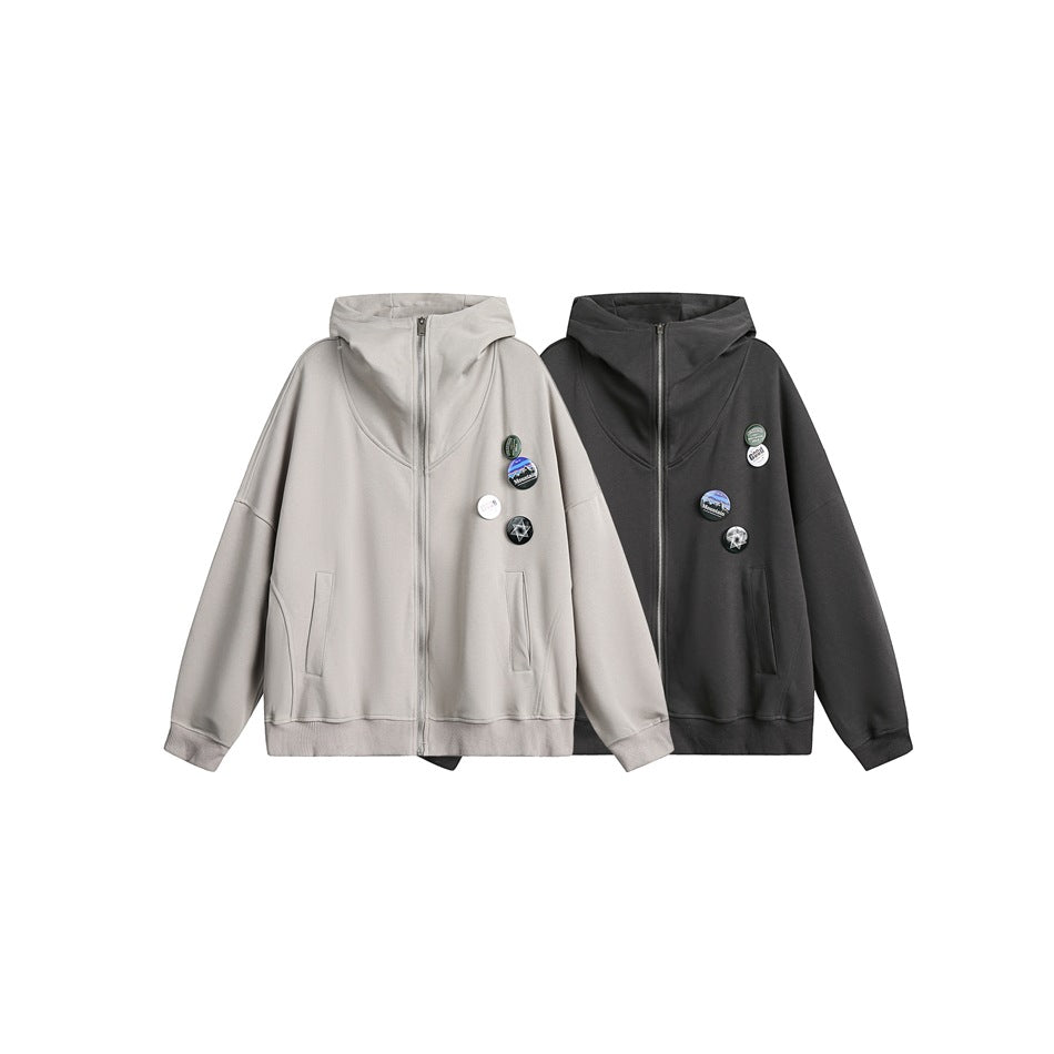 Unisex Jacket Vintage Hooded Hooded Jacket Windproof Collar Sweater Jacket