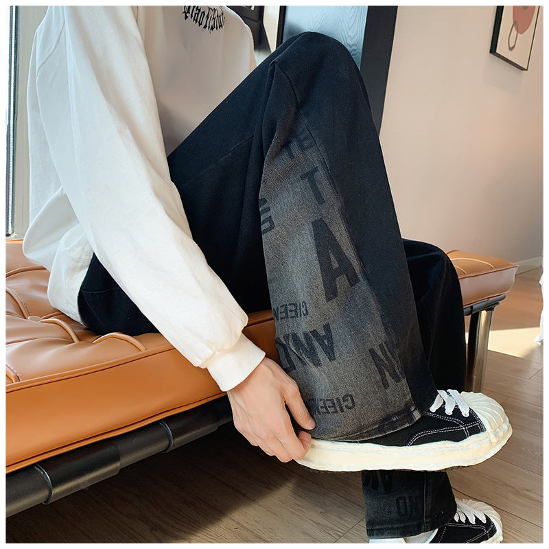 Men Jeans Vintage Jeans Vintage Baggy Straight Trousers