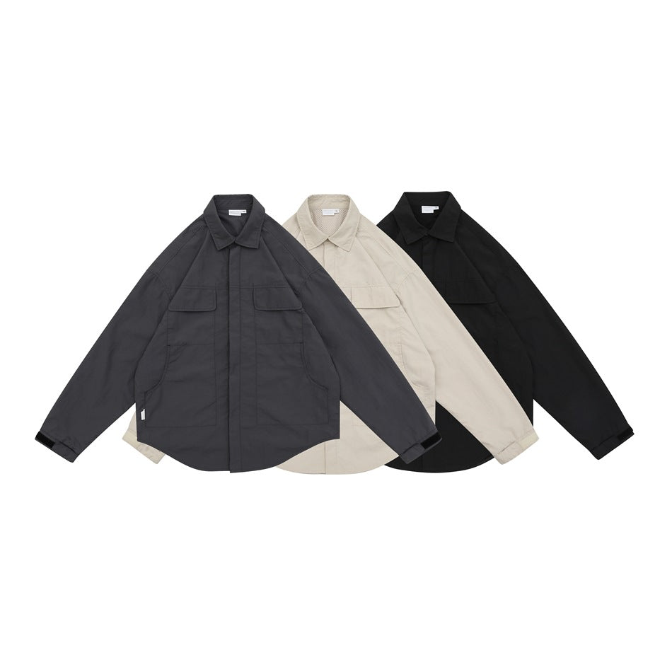 Unisex Jacket Waterproof Wind-Resist Tool Wind Jacket Men's Long-Sleeve Shirt