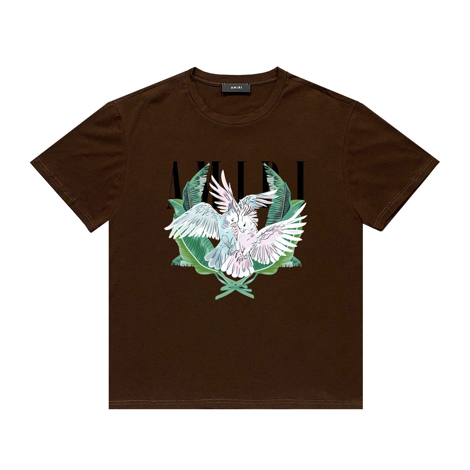 Amiri T Shirt Color Parrot Printing Casual Hip Hop Short Sleeve T-shirt