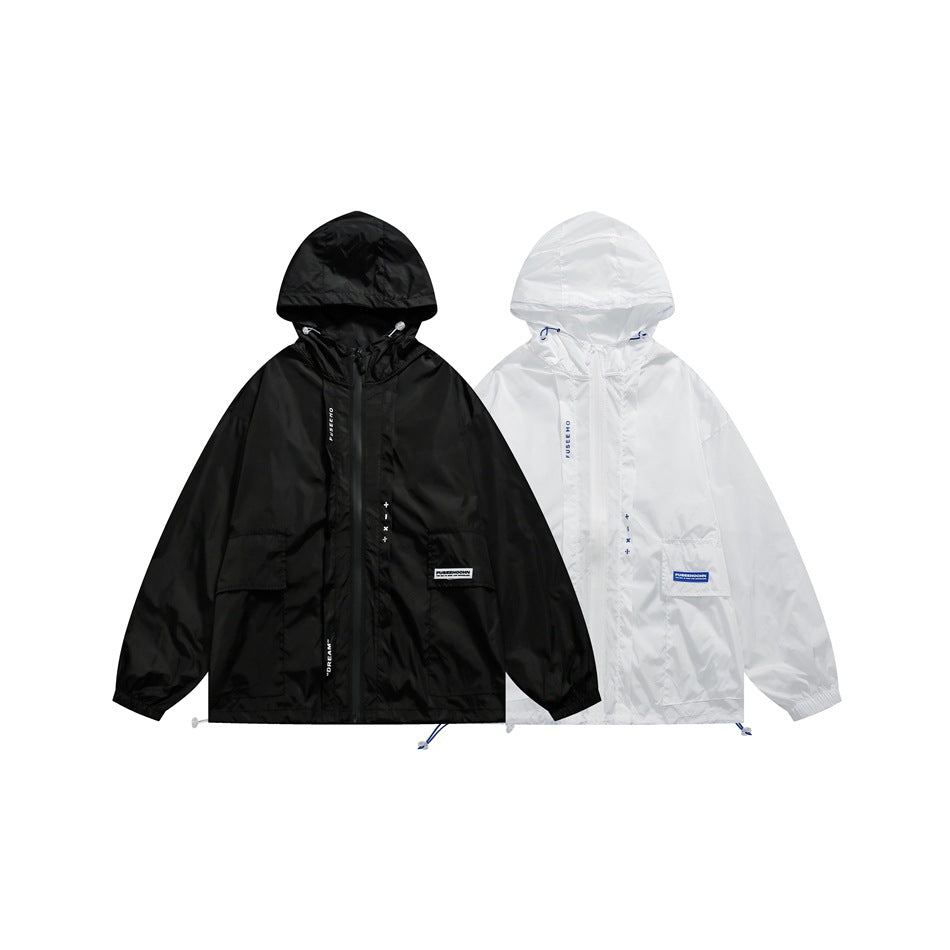Unisex Jacket Hooded Hooded Jacket Jacket Men and Women Shell Jacket