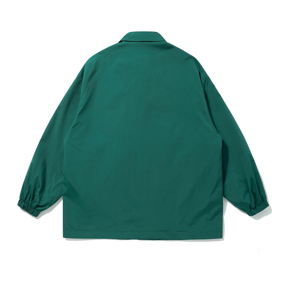 Unisex Jacket Lapel Coach Jacket Men Loose Casual Jacket