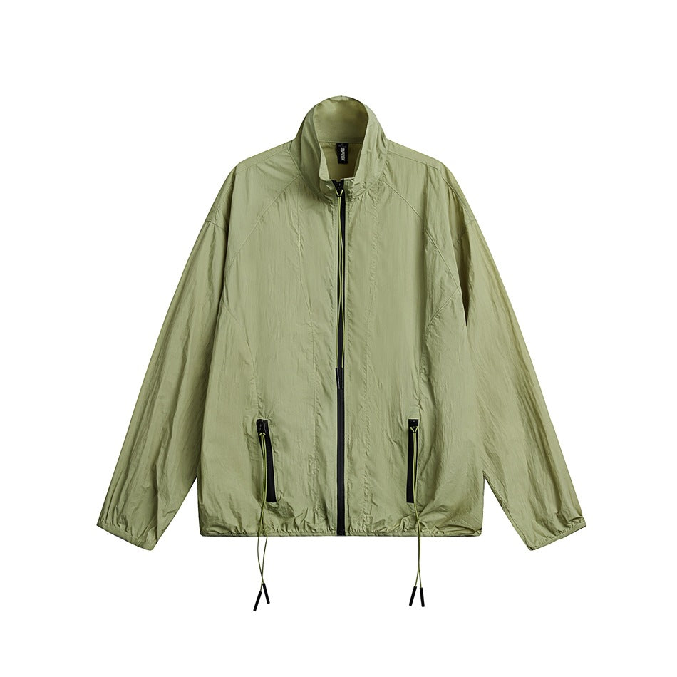 Unisex Jacket Vintage Sports Jacket Men and Women Stand Collar Sun Protective Clothes Coat