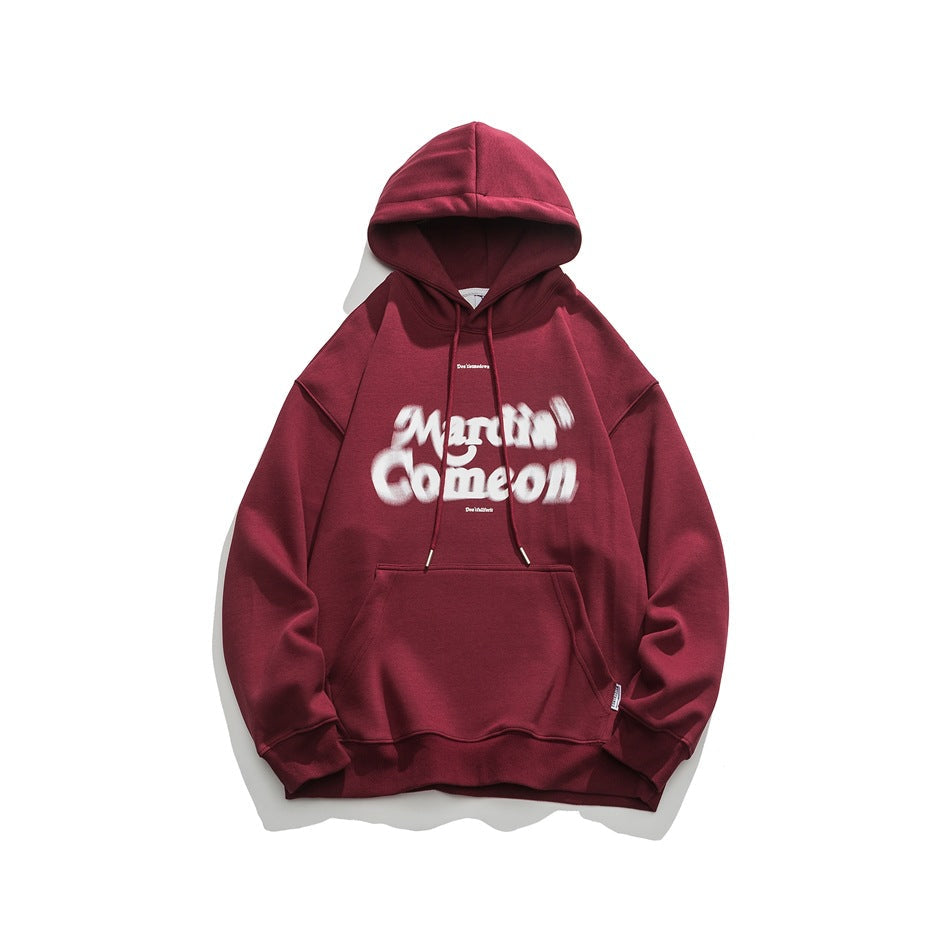 Unisex Jacket Retro Hooded Sweater Loose Spring and Autumn Coat