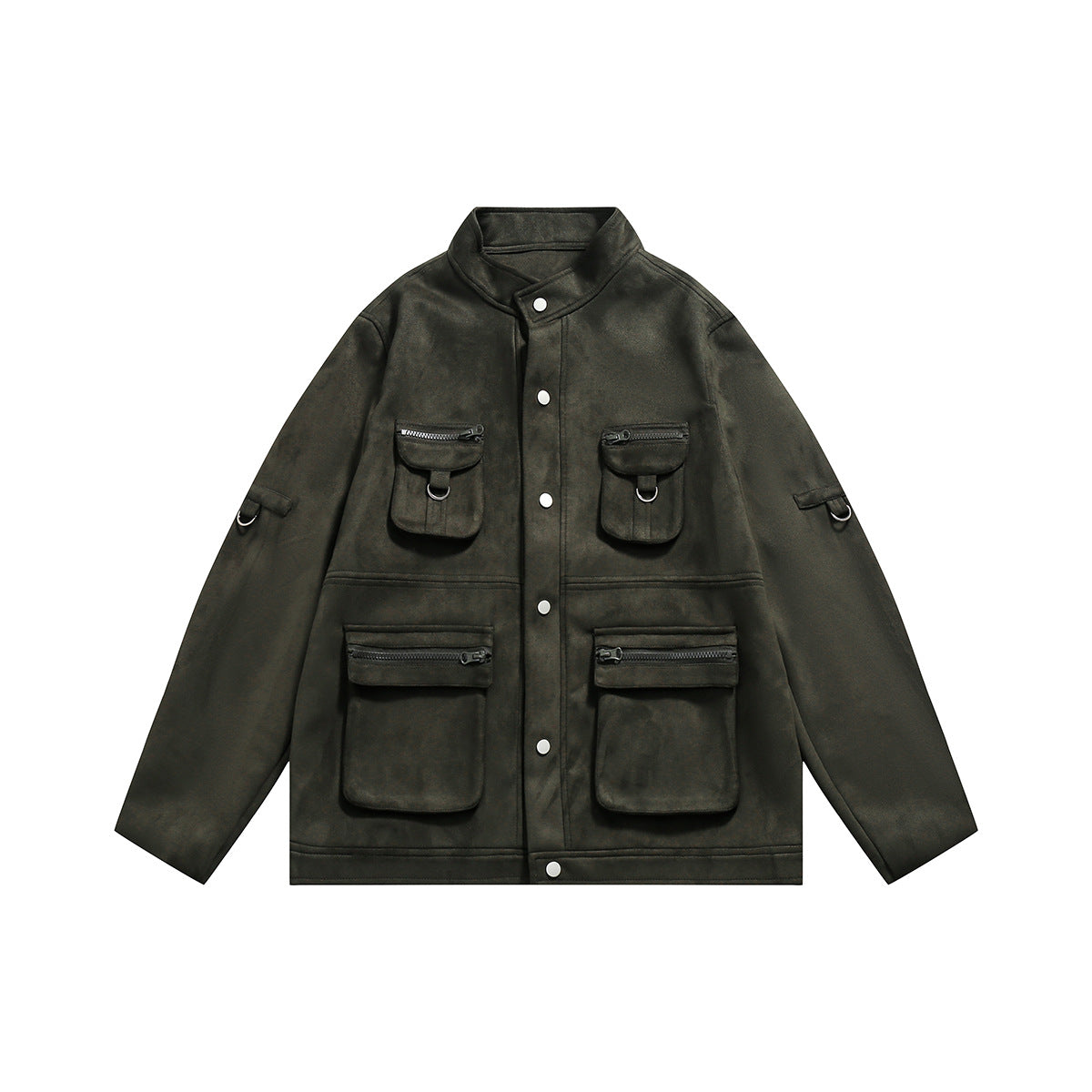 Unisex Jacket Vintage Multi-Pocket Workwear Jacket Top Baggy Coat