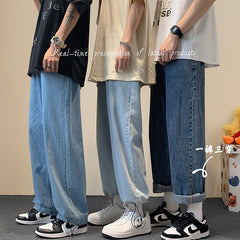 Men Jeans Fall Loose Straight Trousers