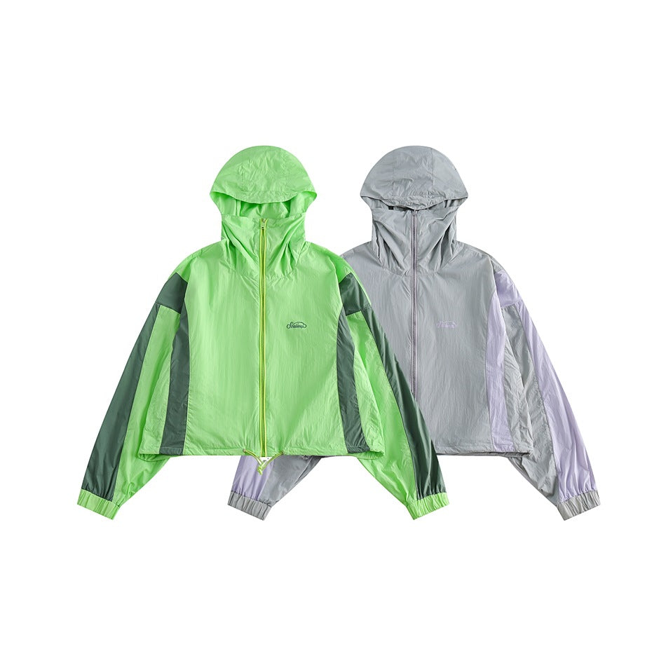 Unisex Jacket Hooded Jacket Summer Sun Protection Top Women's Short Sports Jacket