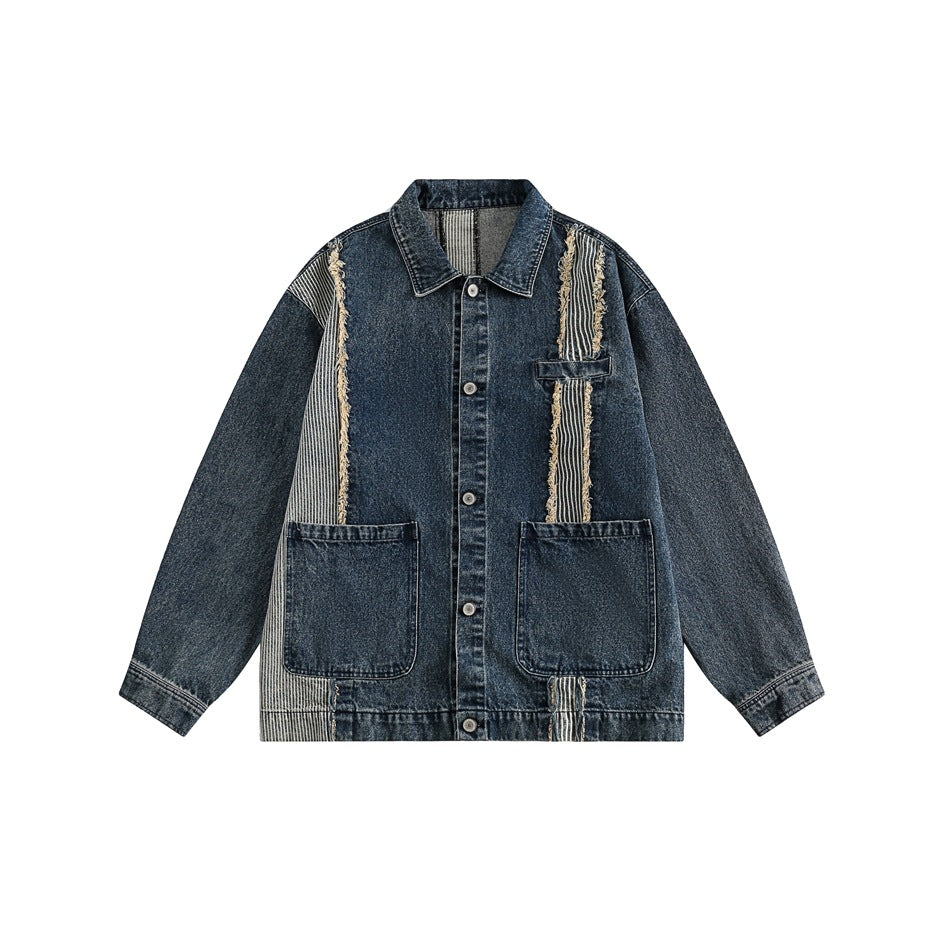 Unisex Jacket Denim Jacket Men's and Women's Spring and Autumn Loose Denim Jacket Denim Coat