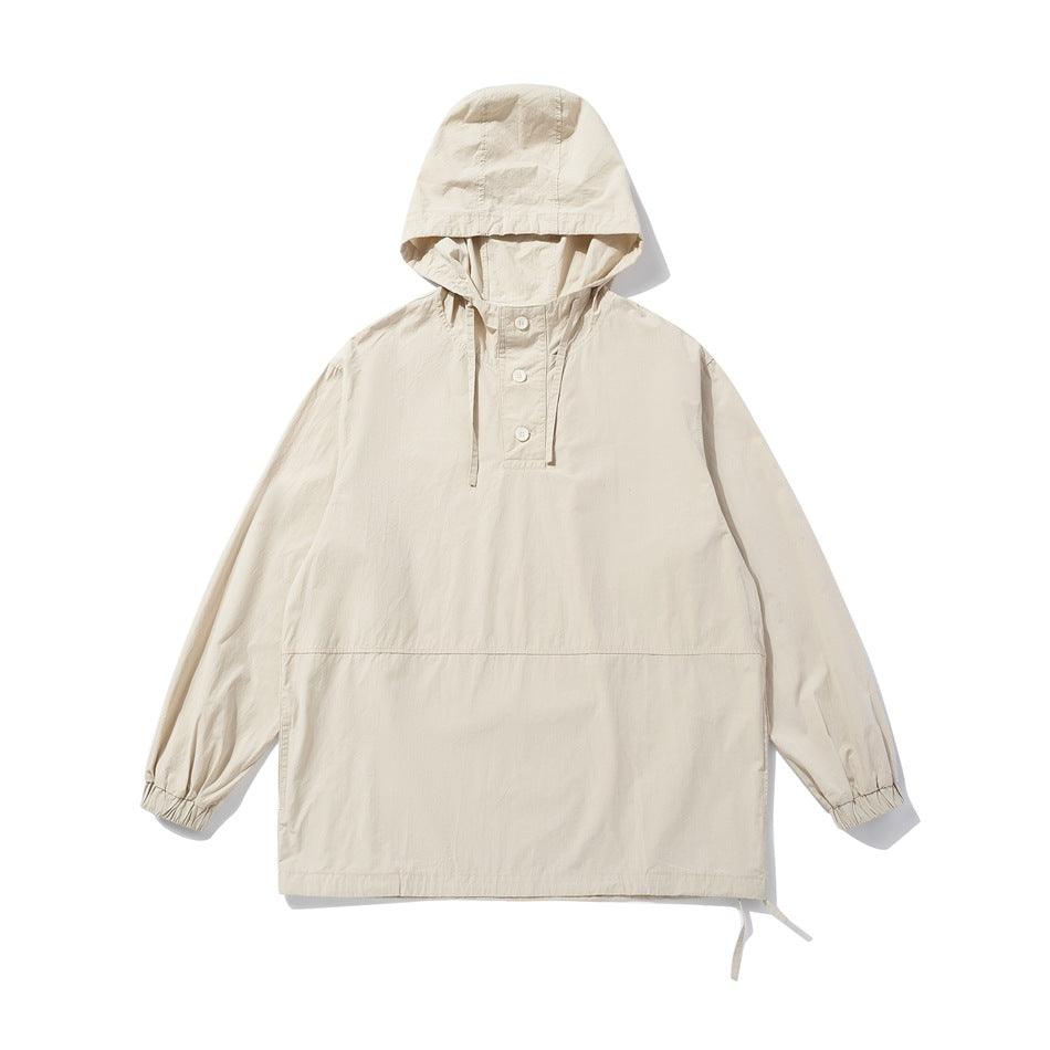 Unisex Jacket Retro Hooded Coat Top Leisure Loose Jacket