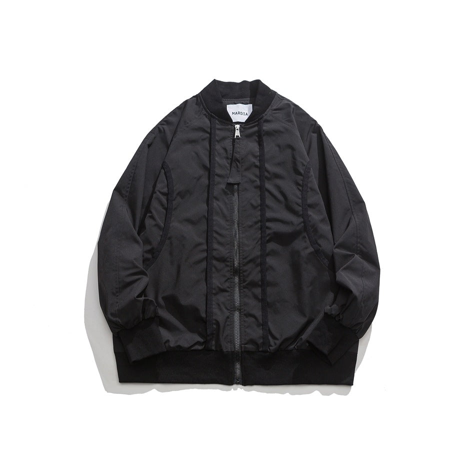 Unisex Jacket Loose Retro Baseball Collar Jacket Men and Women Same Style Spring and Autumn Coat