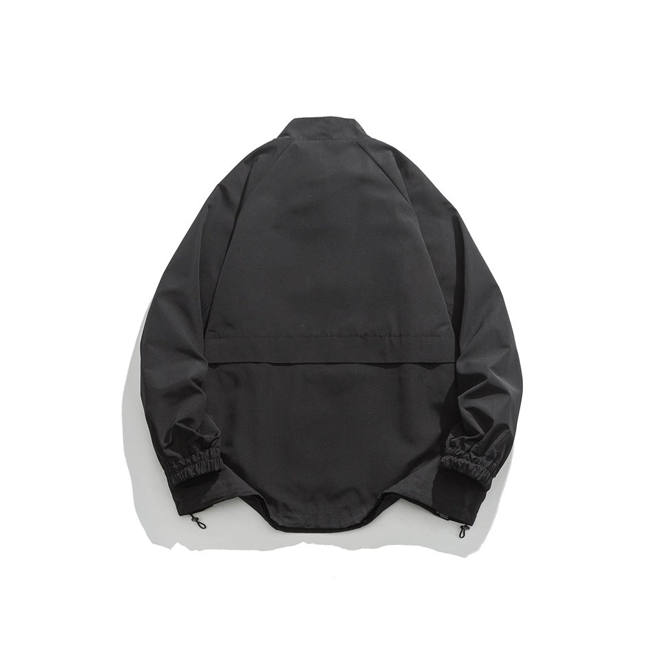 Unisex Jacket Stand Collar Jacket Men's Loose Mechanical Style Outdoor Jacket Coat