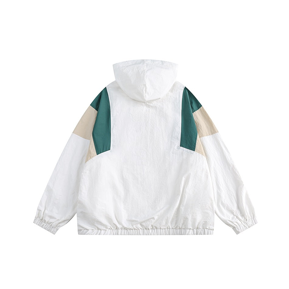 Unisex Jacket Vintage Loose Lapel Mechanical Style Hooded Sports Jacket