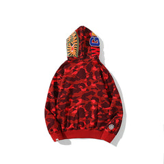 Bathing Ape Hoodie Camouflage Shark Tiger Head Double Hat Sweater