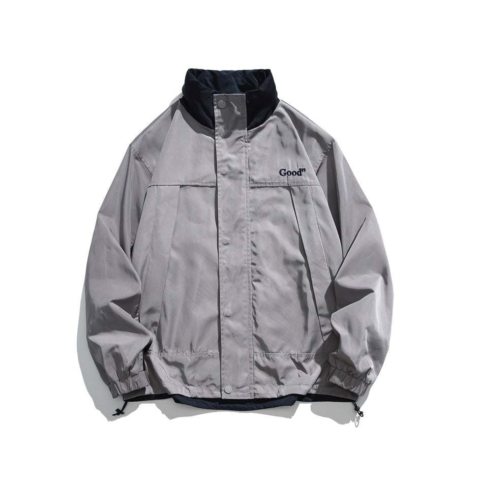 Unisex Jacket Stand Collar Coat Loose Jacket
