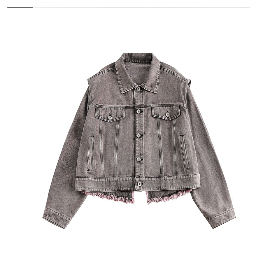 Unisex Jacket Retro Washed Denim Jacket
