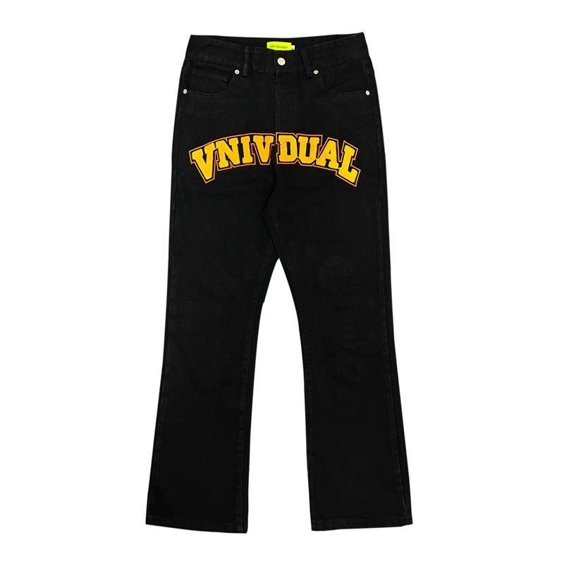 Men Jeans Flocking Embroidered Jeans Loose Trousers