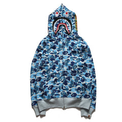Bathing Ape Hoodie Camouflage Alphabet Embroidery Shark Hooded