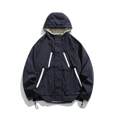 Unisex Jacket Autumn Hooded Coat for Men and Women Shell Jacket Loose Jacket