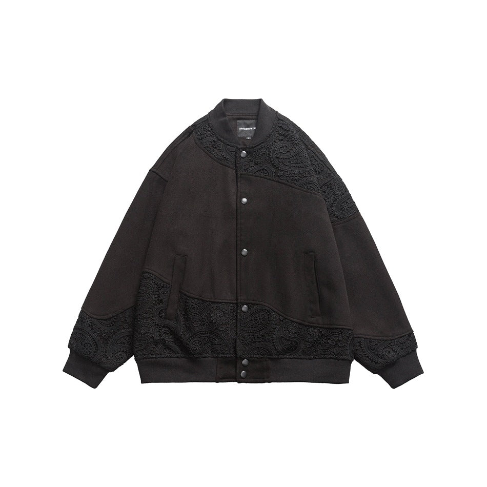 Unisex Jacket Vintage Baseball Jacket Men Baggy Coat