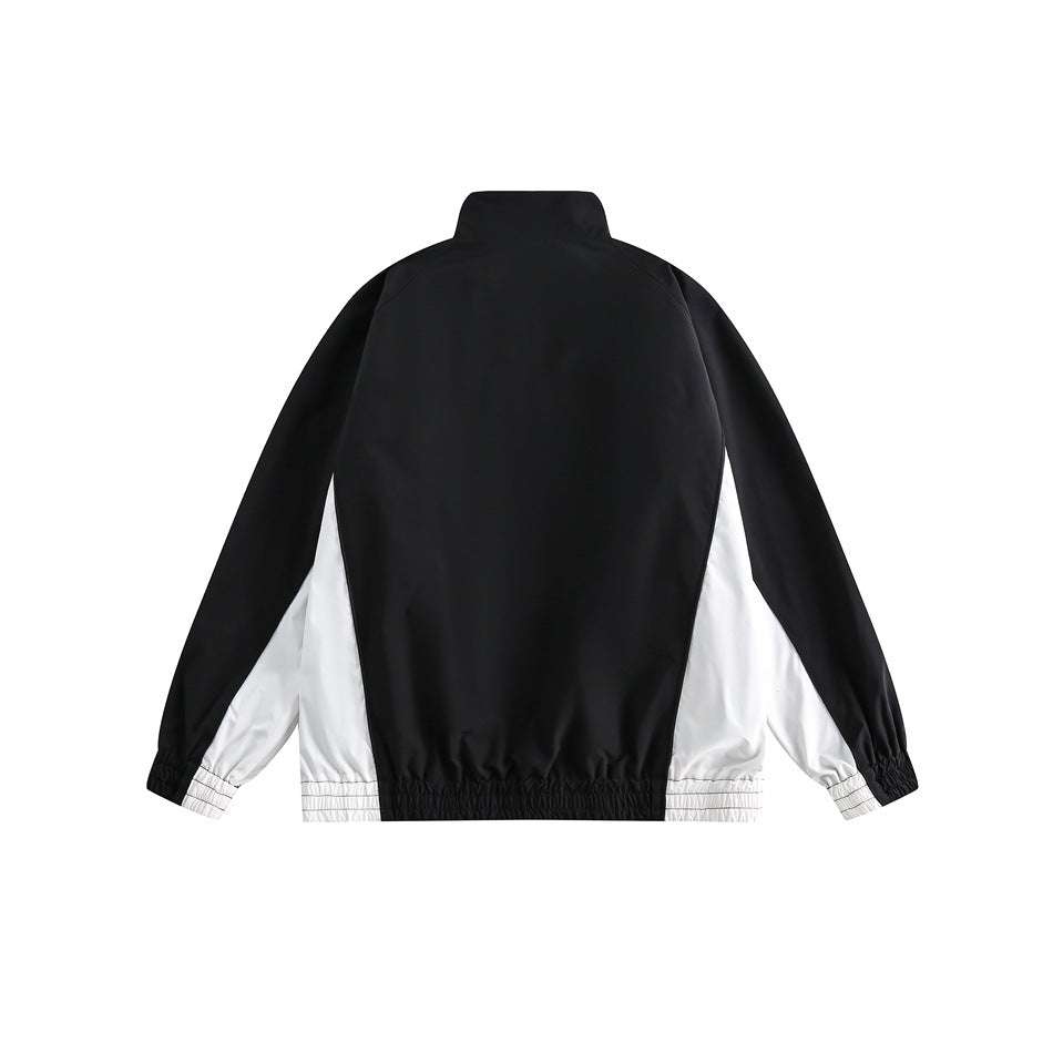 Unisex Jacket Spring and Autumn Vintage Sports Jacket for Men and Women Couple Splicing Coat