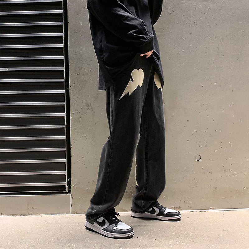 Men Jeans Spring and Autumn Loose Denim Trousers