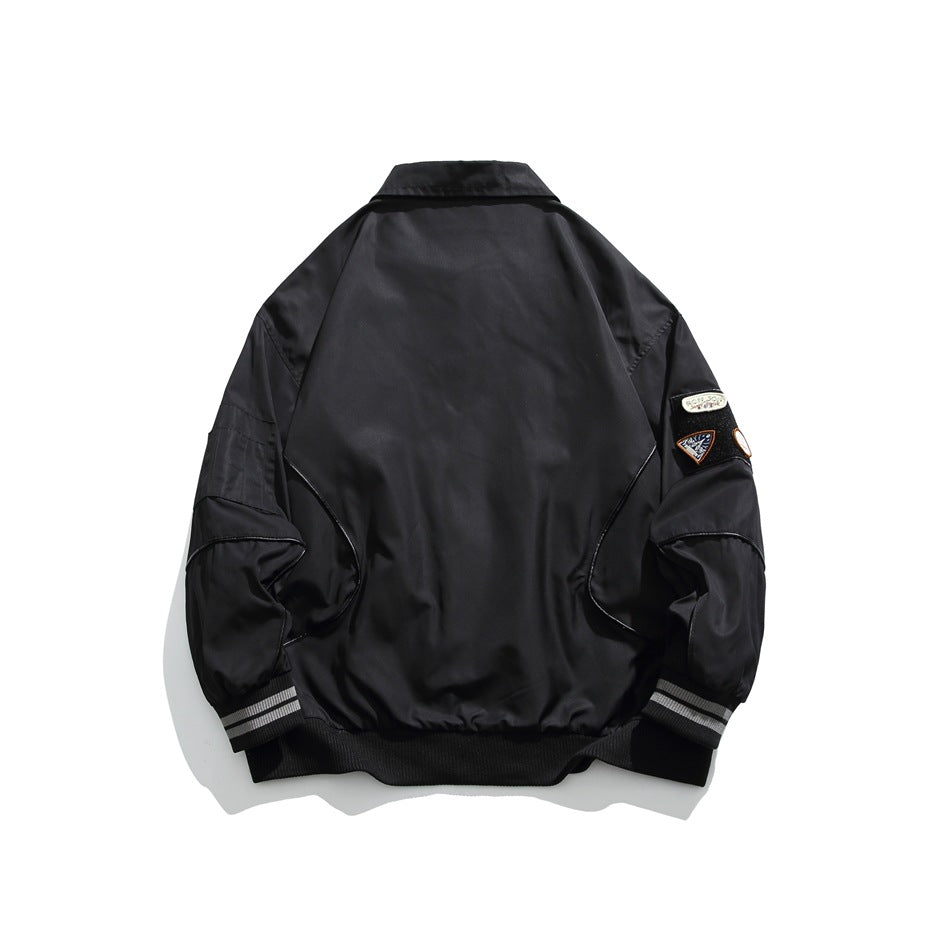 Unisex Jacket Vintage Overalls Jacket Loose Lapels Jacket
