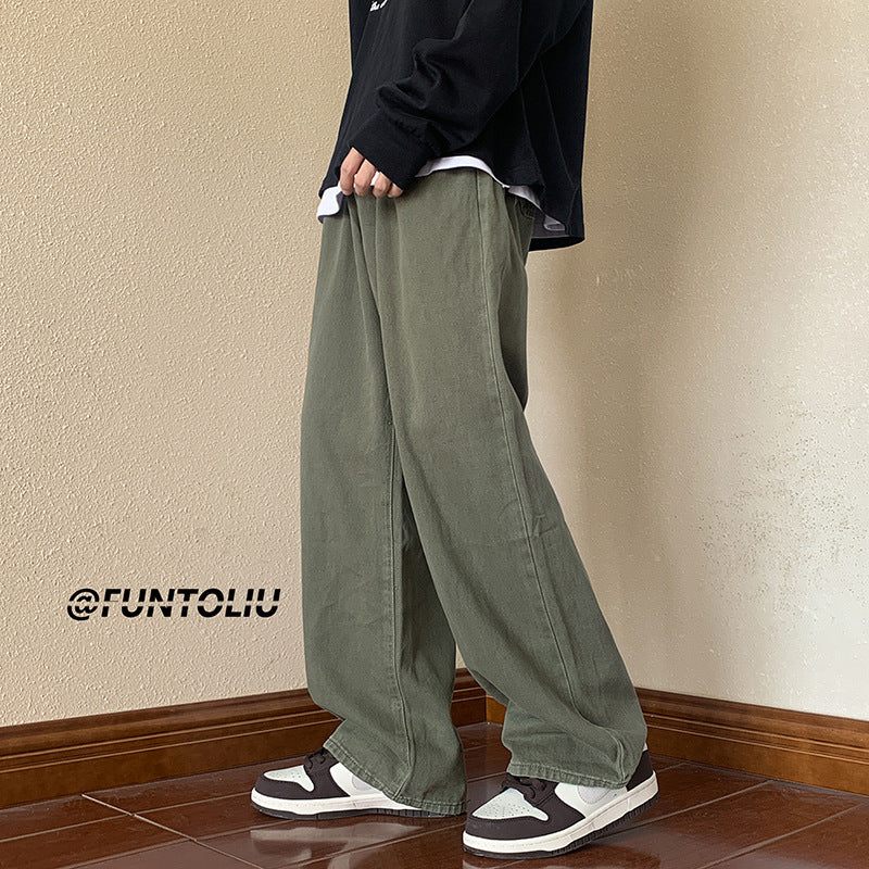 Men Jeans Vintage Jeans Men Loose Straight Cargo Pants