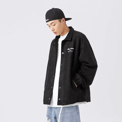Unisex Jacket Vintage Embroidered Jacket Men's and Women's Loose Casual Suede Coach Jacket