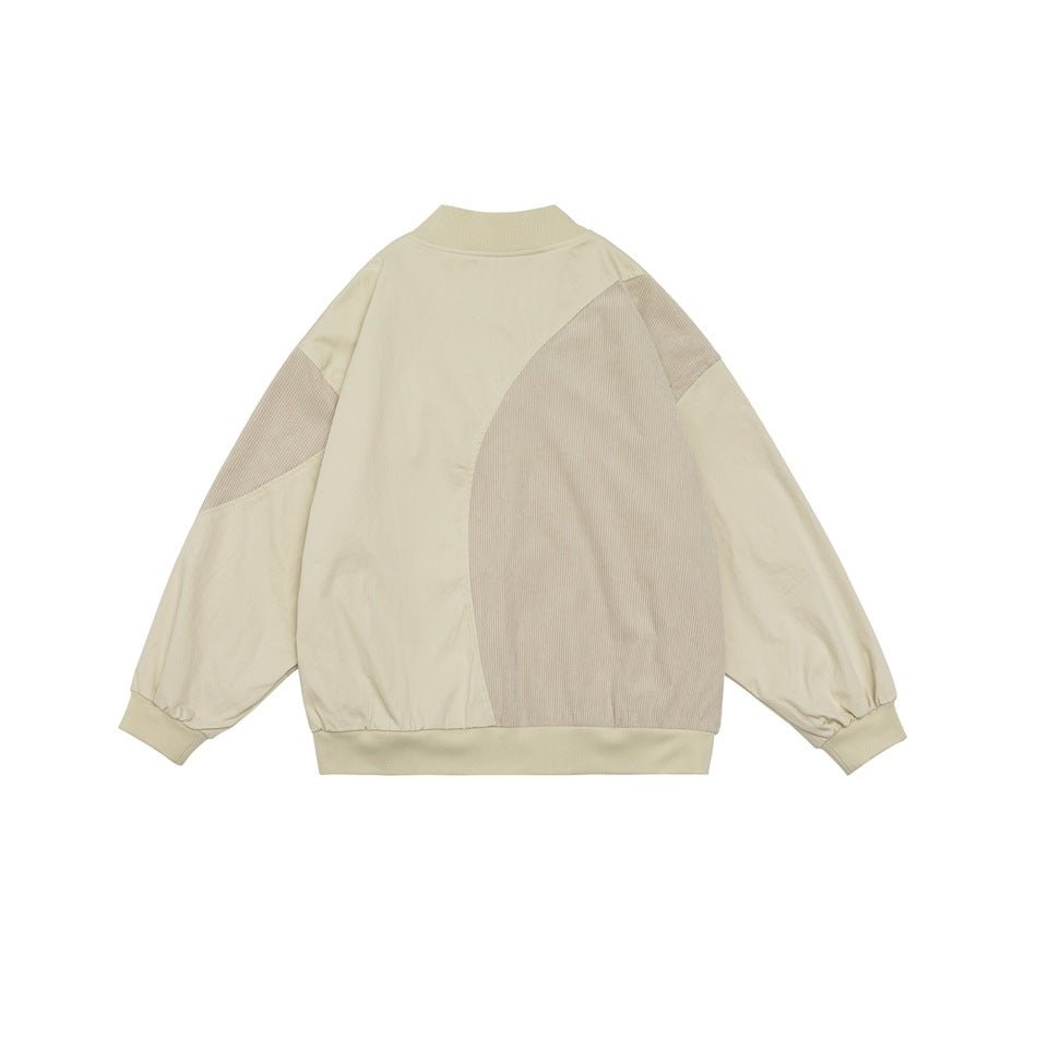 Unisex Jacket Retro Patchwork Baseball Jacket Coat