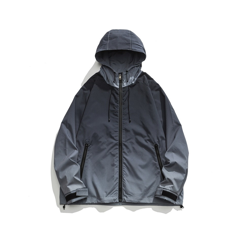 Unisex Jacket Cardigan Hooded Jacket Men and Women Shell Jacket Loose Spring and Autumn Coat