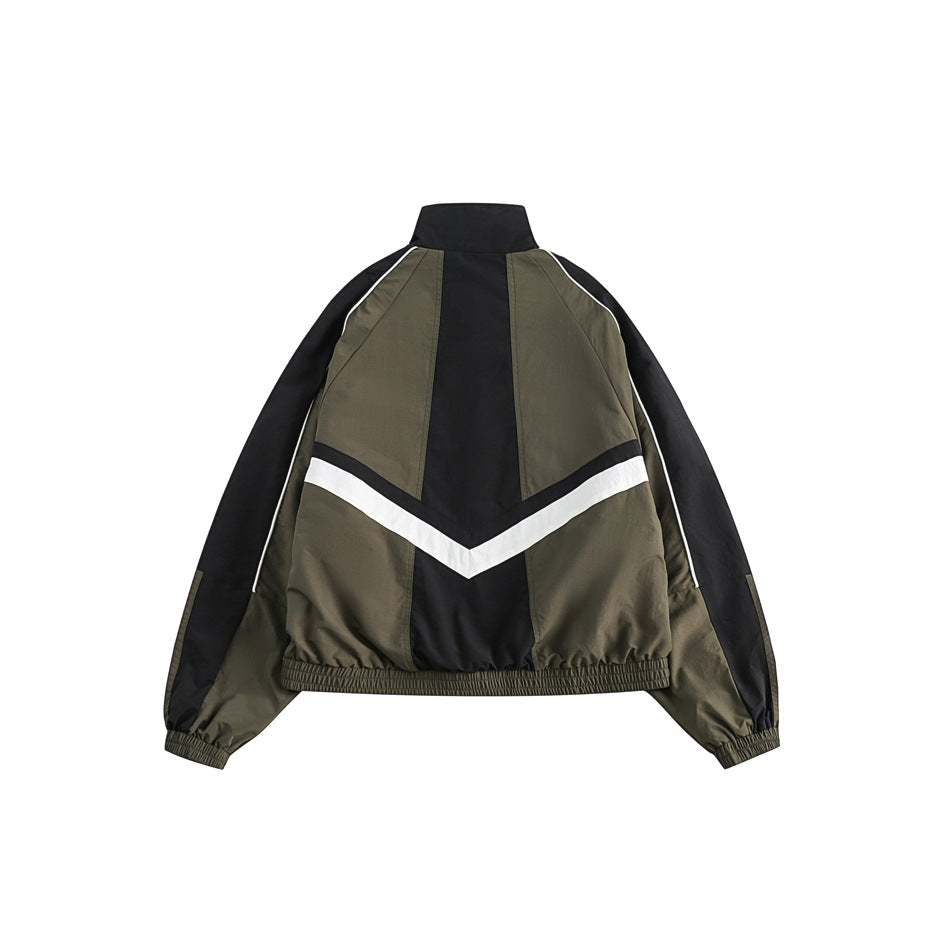Unisex Jacket Retro Multicolor Jacket Loose Lapel Sports Jacket
