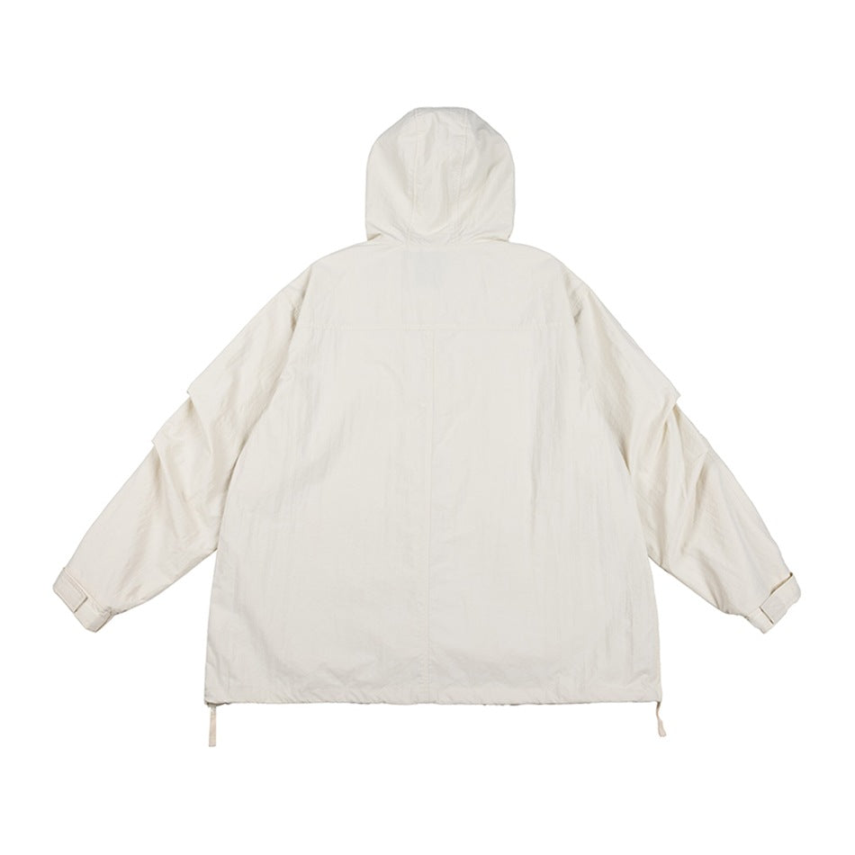 Unisex Jacket Retro Workwear Hooded Jacket Men's Loose Casual Spring and Autumn Coat