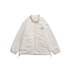 Unisex Jacket Spring and Autumn Coach Jacket Men's Loose Casual Polo Collar Coat